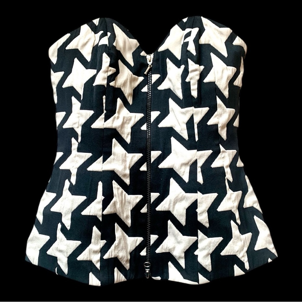 Christian Chenail Houndstooth Bustier / Bandeau Top